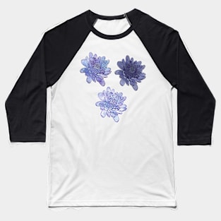 Chrysanthemum Flowers in Purple Baseball T-Shirt